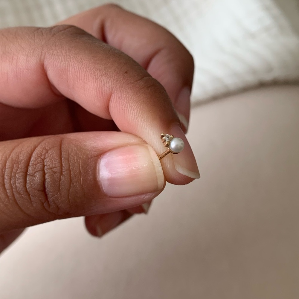 Mejuri Diamond Pearl Single Stud